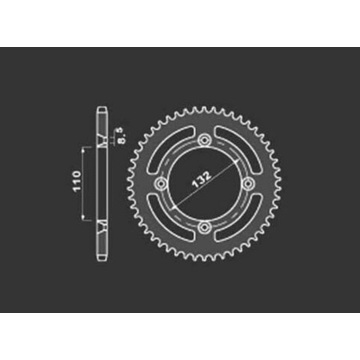 Фото Звезда задняя 428-47T, алюминиевая PBR, серебристая, SX85 04-25, TC85 14-25, MC85 21-25